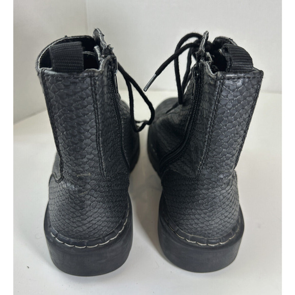 T.U.K. Reptile Pattern Combat Boot Y2k 90's Grunge Punk Gray US Women's Size 10 - Picture 5 of 16